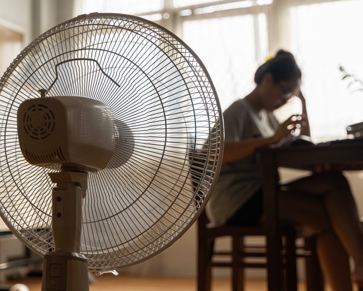 Ventilatoren bei Hitze: Nur hilfreich mit genügend Wasser im Körper 