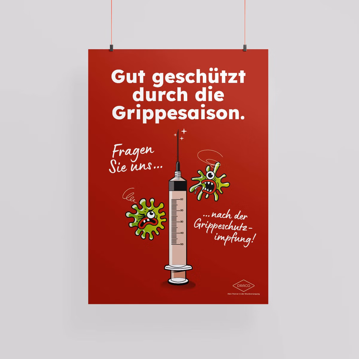 Plakat: Gut geschützt durch die Grippesaison