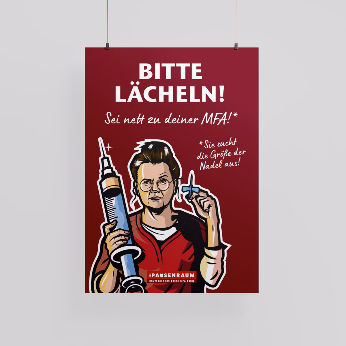 Pausenraum-Plakat "Bitte lächeln" Strenge MFA