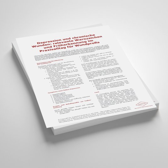 Vorschaubild Handout: Depression und chronische Wunde – relevante Warnzeichen und Früherkennung im Praxisalltag für Wundprofis