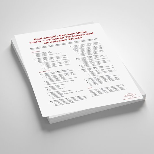 Vorschaubild Handout: Fallbeispiel: Venöses Ulcus cruris – zwischen Parkinson und chronischer Wunde