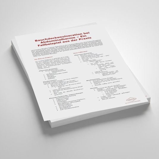 Vorschaubild Handout: Bauchdeckenulzeration bei Abdominalhernie