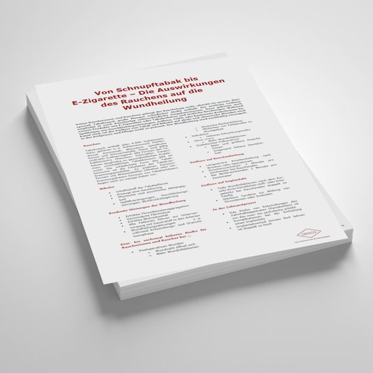 Vorschaubild Handout: Von Schnupftabak bis E-Zigarette – Die Auswirkungen des Rauchens auf die Wundheilung