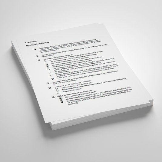 Vorschaubild Checklisten Richtgrößen. Zur Kontrolle, Analyse und Prüfung von Richtgrößen.