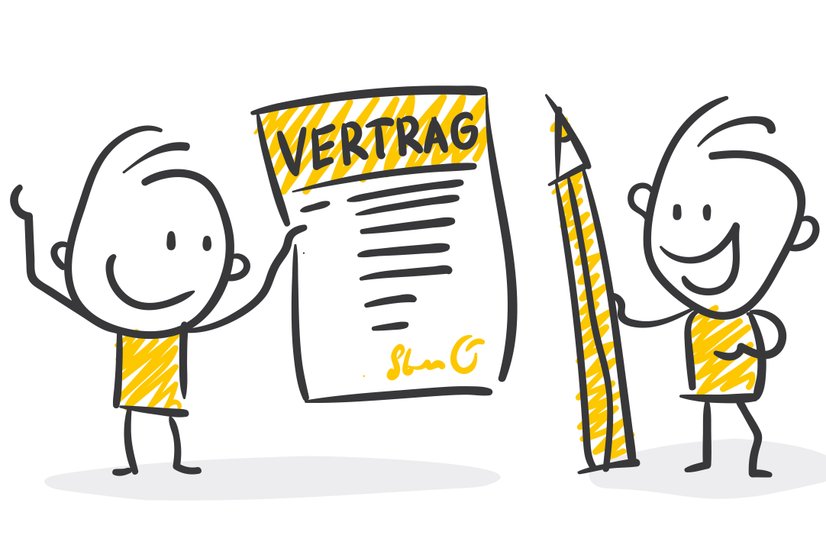 Vertrag, Illustration Vertragsabschluss