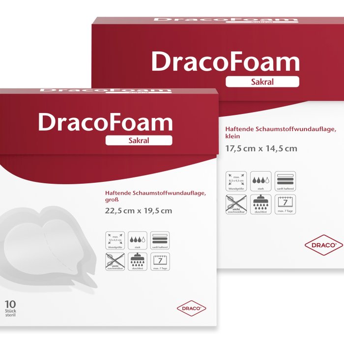 DracoFoam Sakral Packshots der kleinen und großen Produktvariante