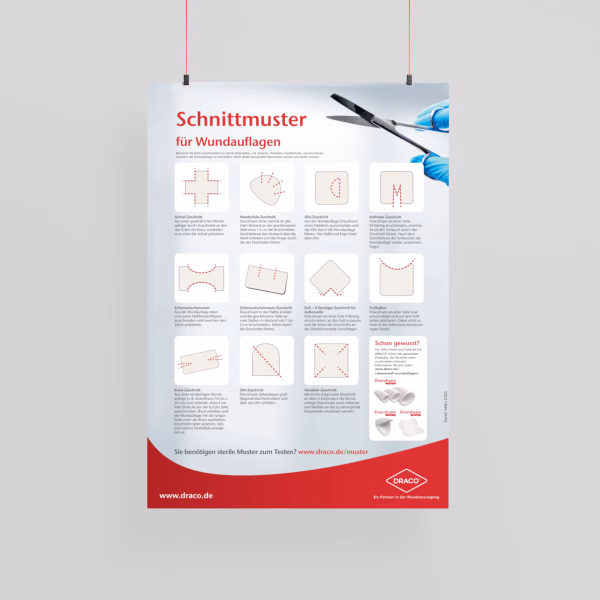 Wundauflagen: Schnittmuster für schwierige Körperstellen