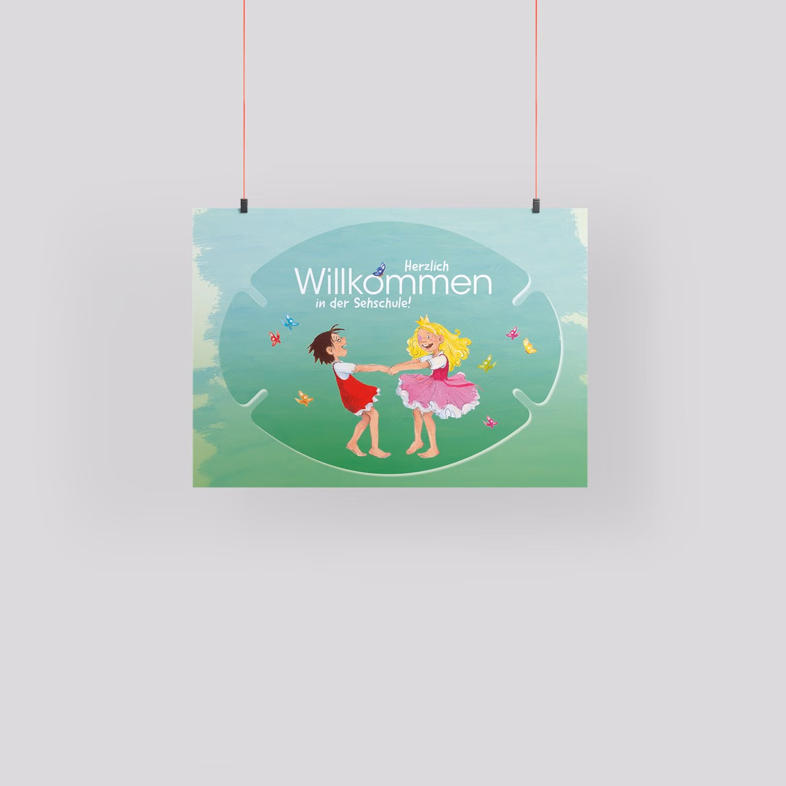 Praxisposter Willkommen in der Farbe Grün