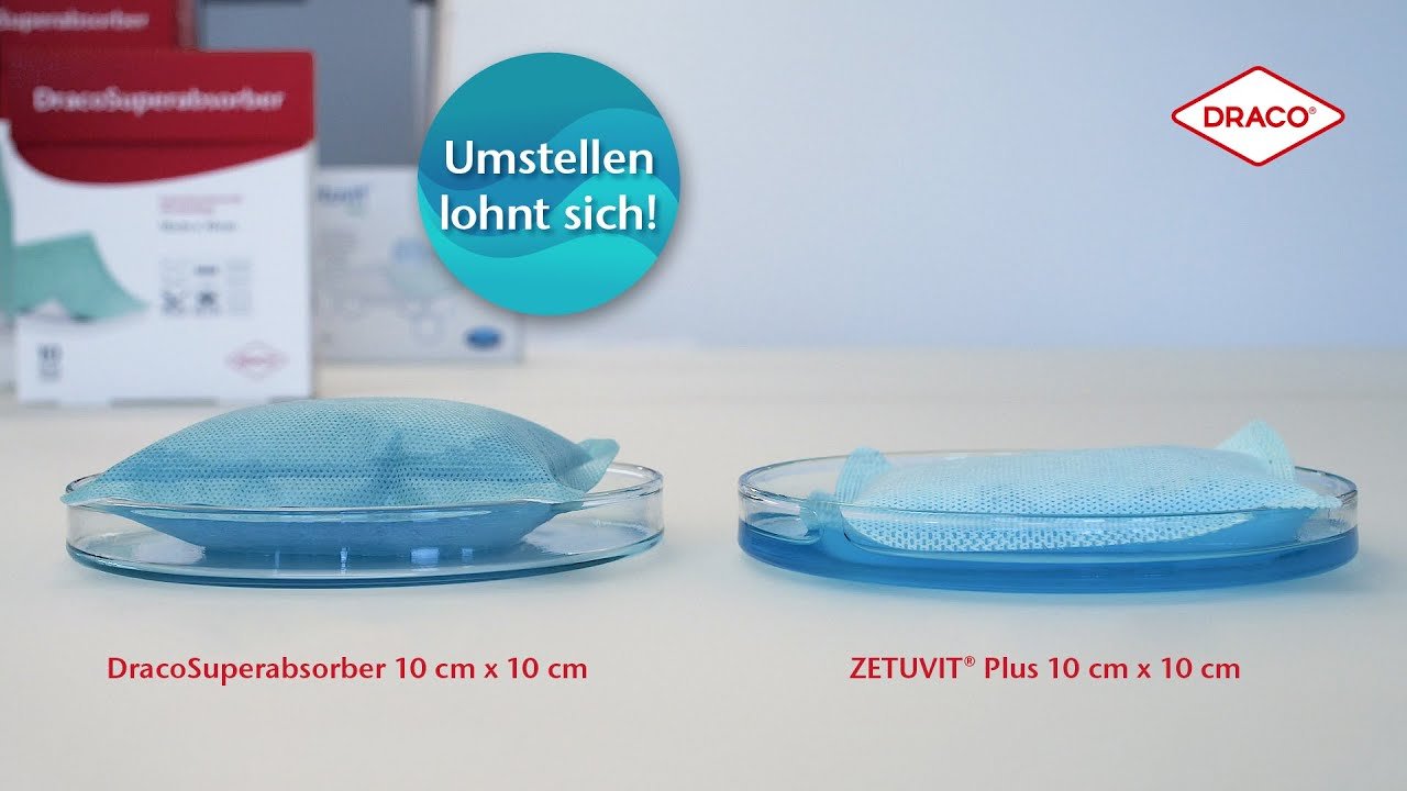 DRACO® Superabsorber VS ZETUVIT® Plus: Vergleich der Saugfähigkeit