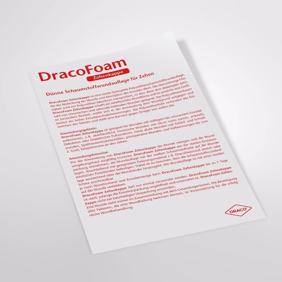Vorschau Gebrauchsanweisung DracoFoam Zehenkappe