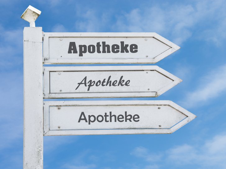 Wegweiser zur Apotheke, Illustration