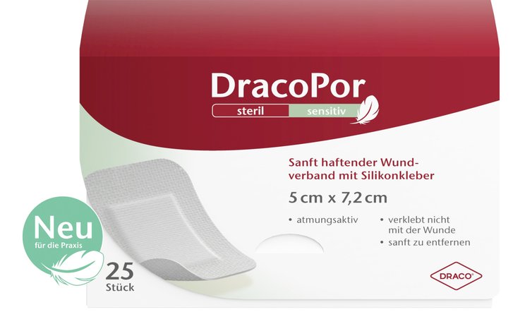 Hautschonender steriler Wundverband mit Silikonkleber
