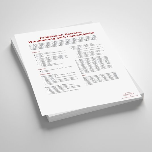Vorschaubild Handout: Fallbeispiel: Gestörte Wundheilung nach Lappenplastik