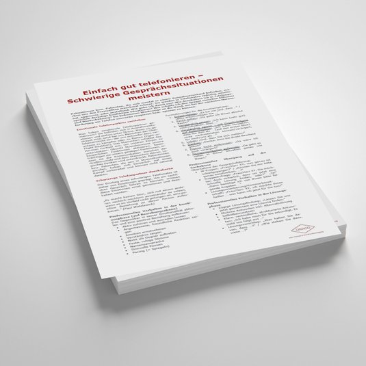 Vorschaubild Handout: Einfach gut telefonieren – Schwierige Gesprächssituationen meistern