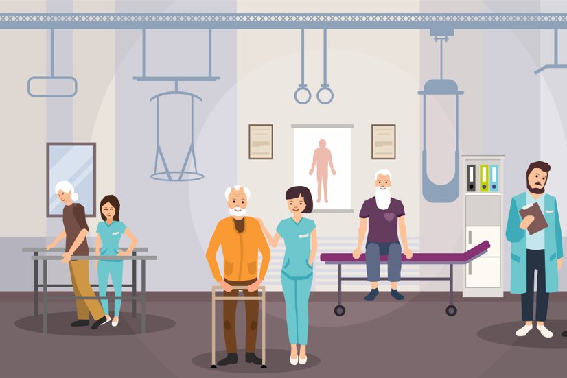 Personen in einer Reha