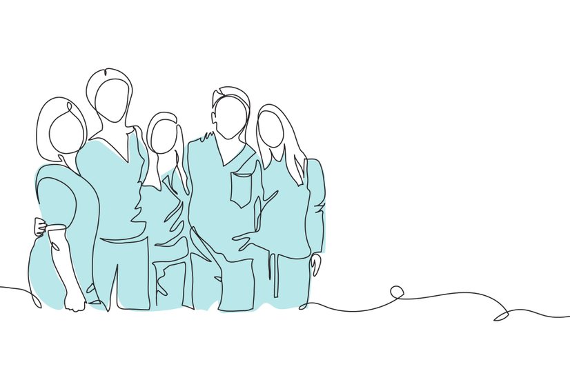 Pflegekammer - Pflegekräfte, Strichzeichnung