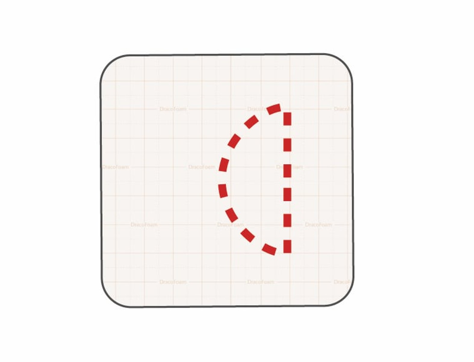 Ohr-Zuschnitt einer Wundauflage