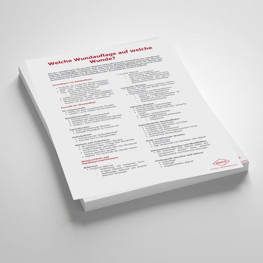 Vorschaubild Handout: Welche Wundauflage auf welche Wunde