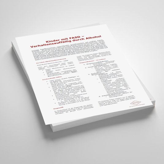 Vorschaubild Handout: Kinder mit FASD – verhaltensauffällig durch Alkohol