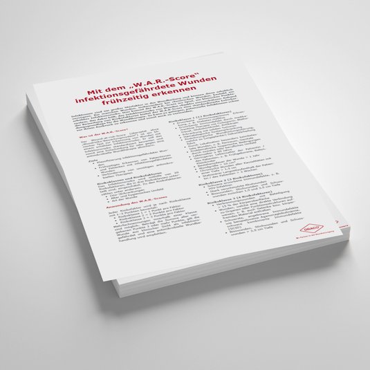 Vorschaubild Draco Handout: Mit dem „W.A.R.-Score“ infektionsgefährdete Wunden frühzeitig erkennen