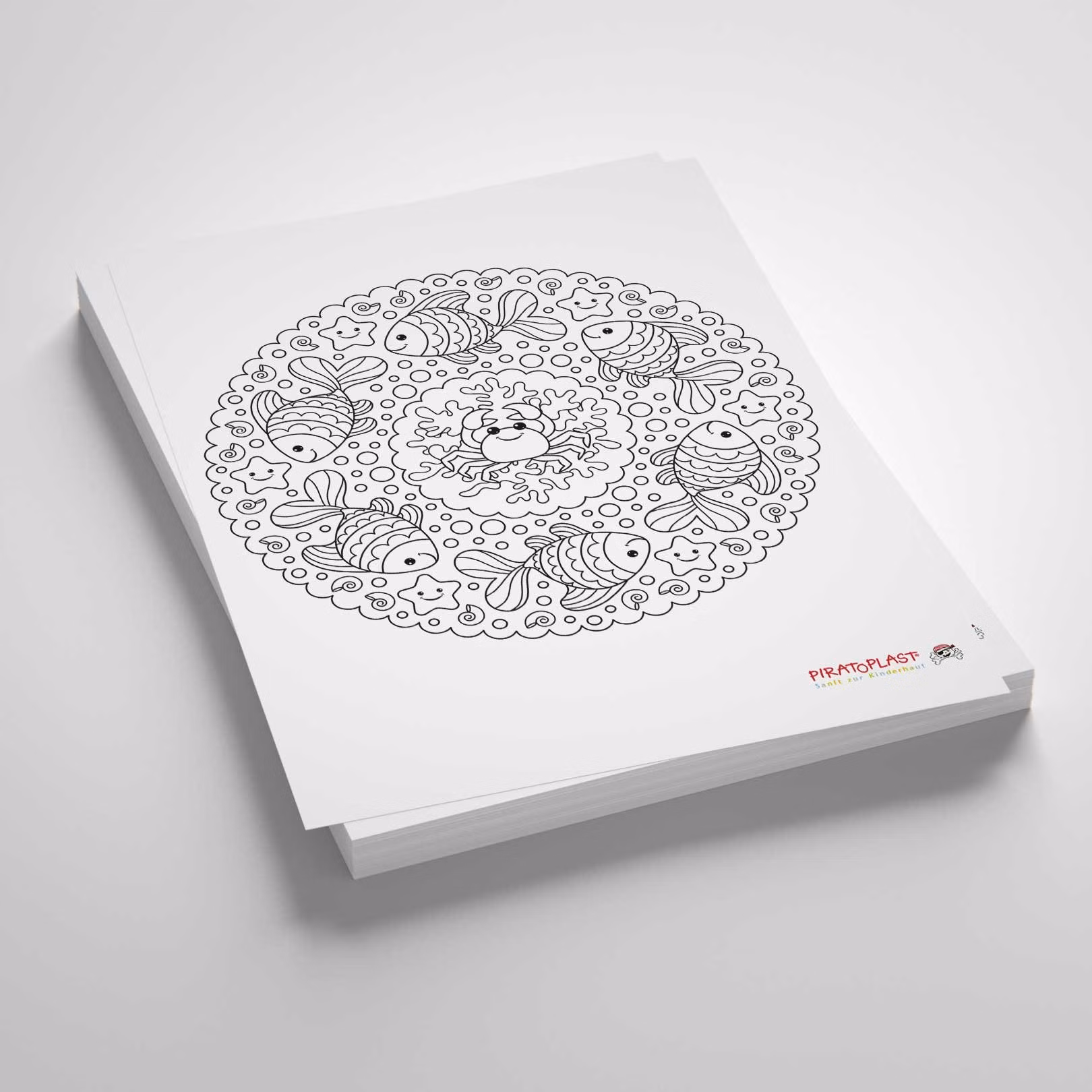 Mandala Motiv Krabbe und Fische