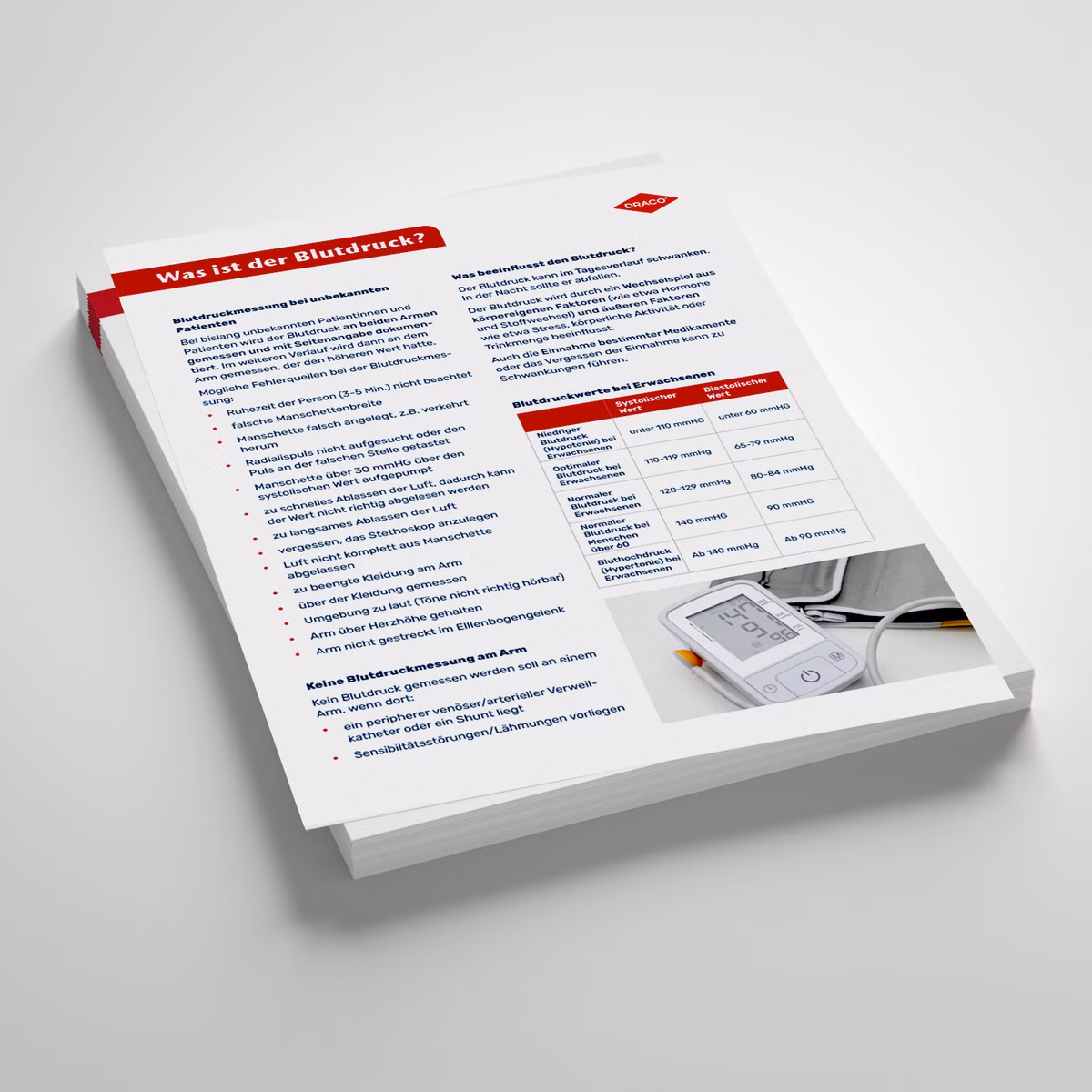 Azubi-Lernzettel: Blutdruck, Blutdruckmessung
