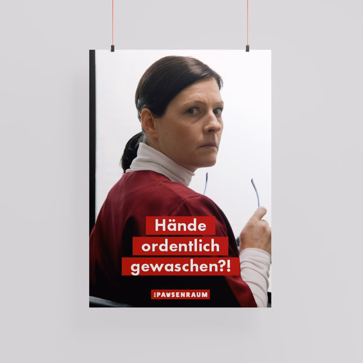 Pausenraum Plakat: "Hände waschen"