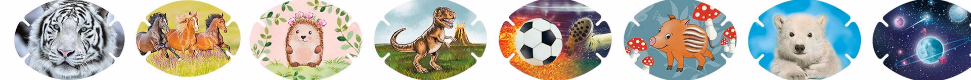 Augenpflaster in verschiedenen bunten Designs für Kinder von Piratoplast