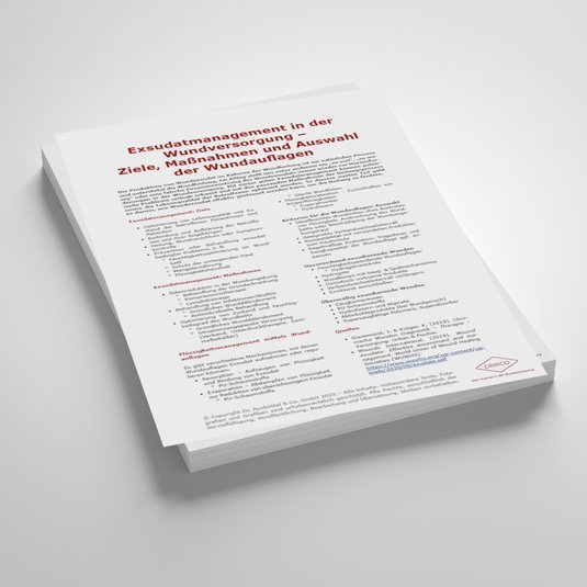 Vorschaubild Handout: Exsudatmanagement in der Wundversorgung – Ziele, Maßnahmen und Auswahl der Wundauflagen