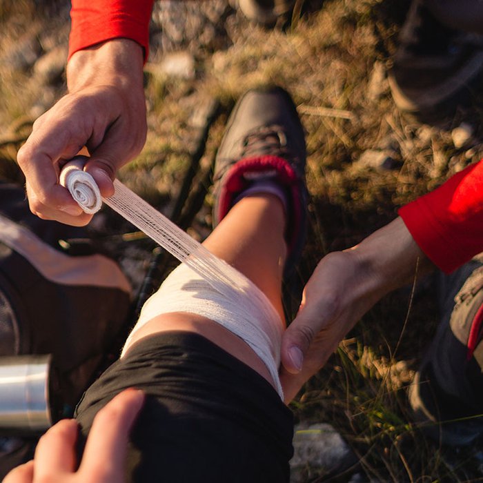 elastische Fixierbinde Bein