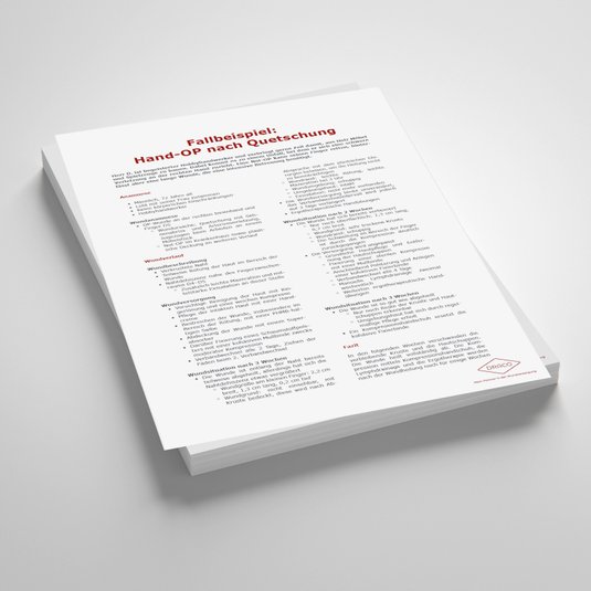 Vorschaubild Handout: Fallbeispiel: Hand-OP nach Quetschung