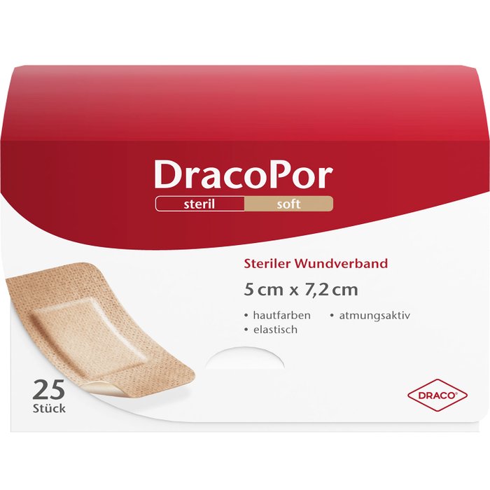 DracoPor Steriler Wundverband soft 5x72mm Hautfarben 25er Packshot