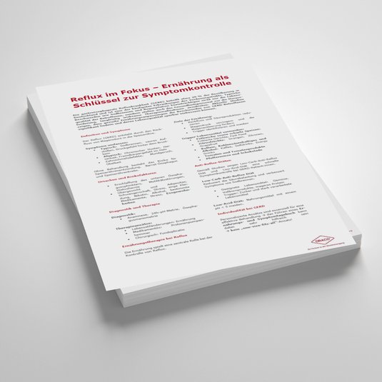 Vorschaubild Handout: Reflux im Fokus – Ernährung als Schlüssel zur Symptomkontrolle
