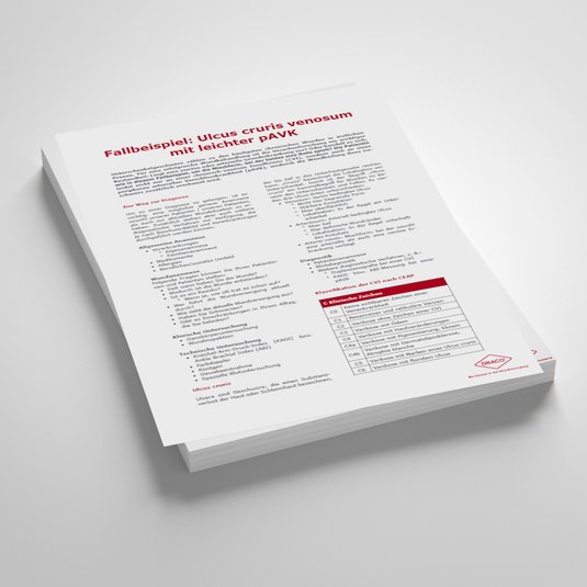 Vorschaubild Handout: Fallbeispiel – Ulcus cruris venosum mit leichter pAVK