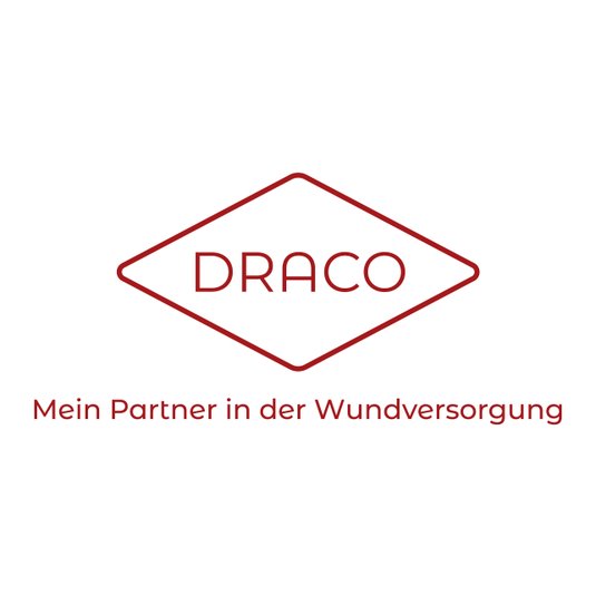DRACO Logo für Wundversorgung von Dr. Ausbüttel mit Claim "Mein Partner in der Wundversorgung"
