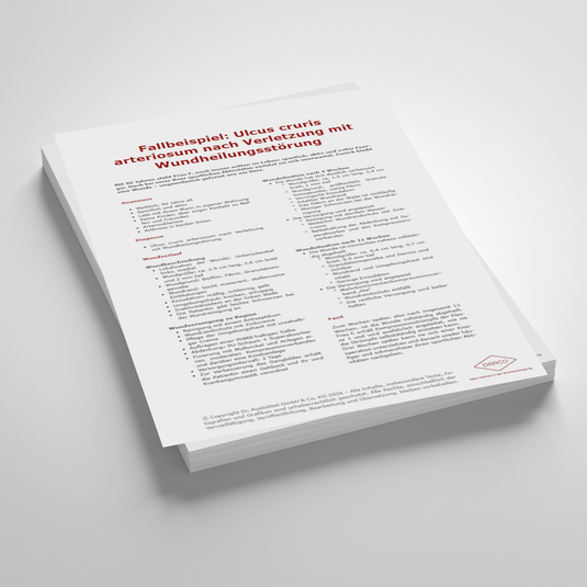 Vorschaubild Handout: Fallbeispiel: Ulcus cruris arteriosum nach Verletzung mit Wundheilungsstörung