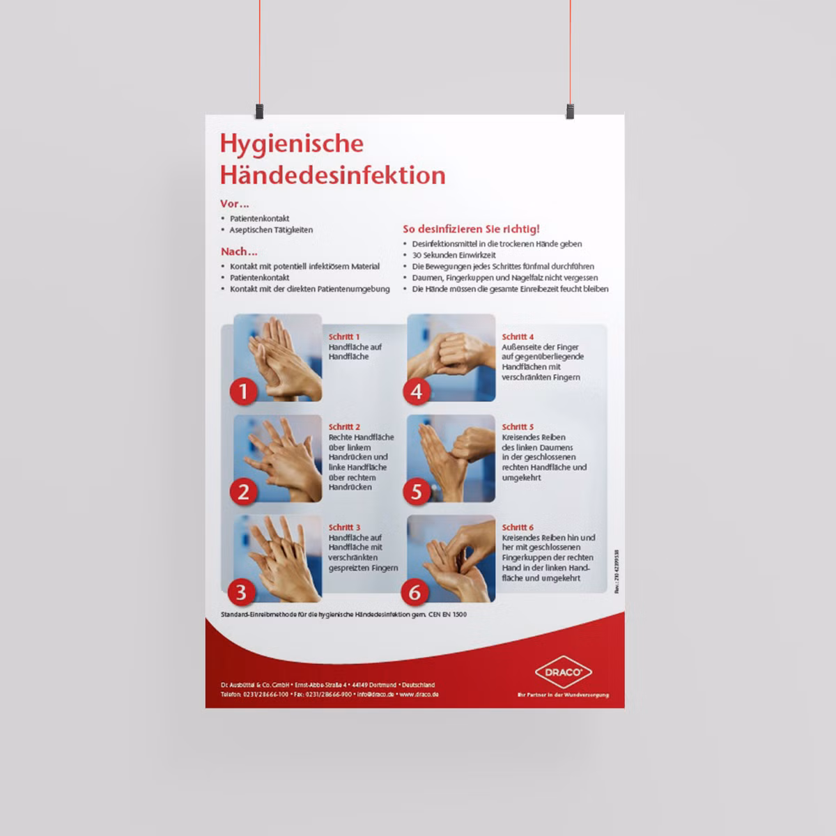 Vorschaubild Draco Poster Hygienische Haendedesinfektion